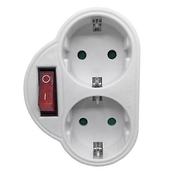 EU-standardin monipistoke 250V 16A kaksoispistorasian muunnospistorasia pistorasian kytkinpistokkeella Power Ad[D] white