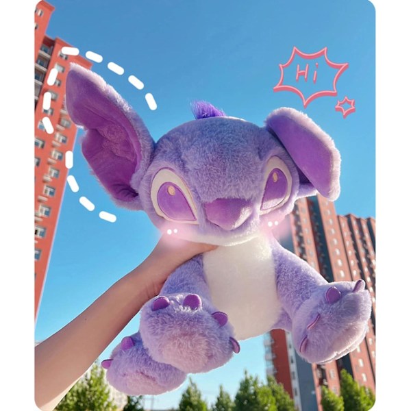 14\"  Jumbo Violetti Stltch-Plush - Violetti Pieni Hirviö Pehmolelu - 100% Polyesteri Anime Plushies Tyyny