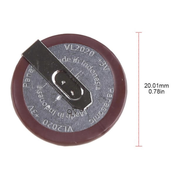 Vl2020 3v 20mah Mynttyp Laddningsbart Lödningsfot Laddningsbart Batteri