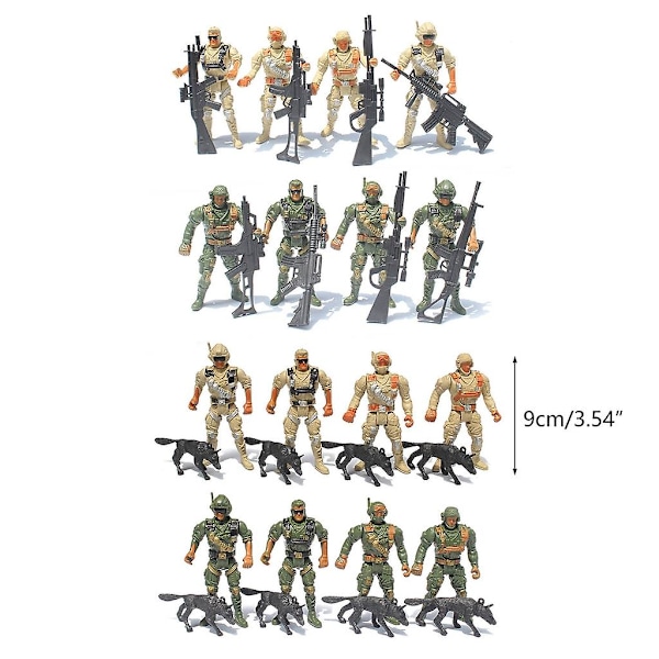 Armé Män Leksakssoldater 4in Actionfigurer 8-delad Set För Barn Pojkar Flickor [kk] A