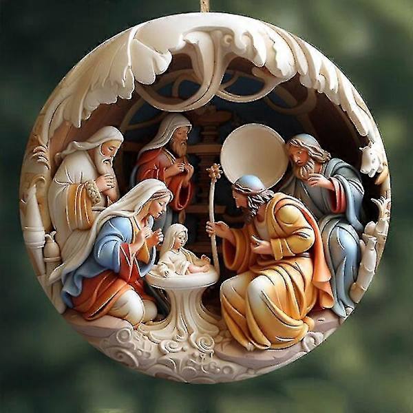 6 stk Julekrybbe Ornamenter, Akryl Julekrybbe Ornament, Hengende Ornament Julekrybbe Henger For Jul Religiøs Gave Guanguan