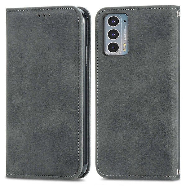 Fodral för Motorola MOTO Edge 20 Magnetisk Stängning Läder Plånboksfodral Housse Etui Stötsäker - Grön