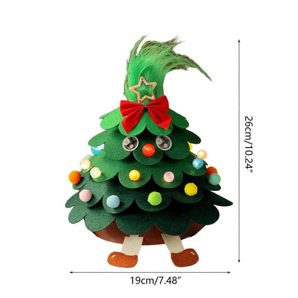 Bordplate Mini Juletre Festlige LED-lys Ornamenter Rask Montering Julepynt[D] gradient green