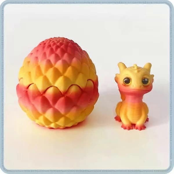 Söt Mini 3D-utskrift Drakägg Leksaksset Kreativ Simulering Drakägg Modell Påsk Heminredning (D) E