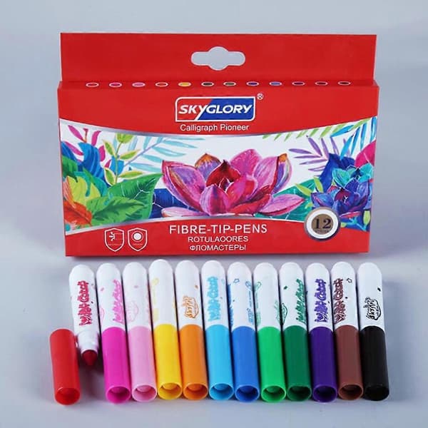 Uclet Pen 3ML Børns DIY Tegning Akvarel Graffiti Pen Sæt 12 Farver Malepen[D] E One Size