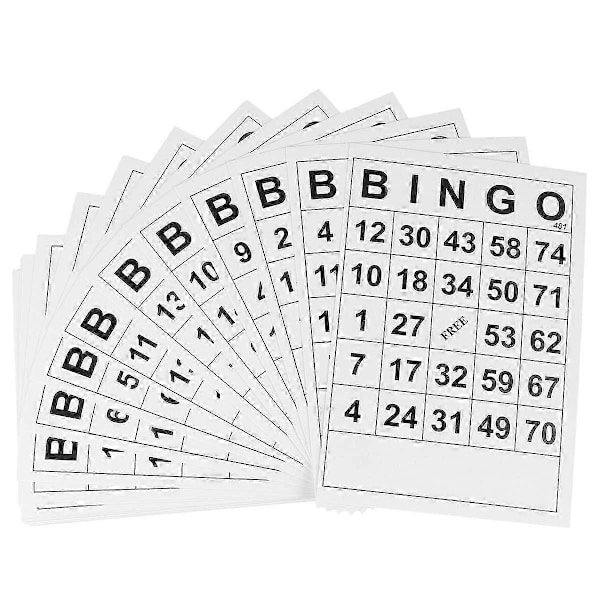 60 stk Bingo Spill Bingo for Morsom Intellektuell Utvikling Leketøy (Hvit)