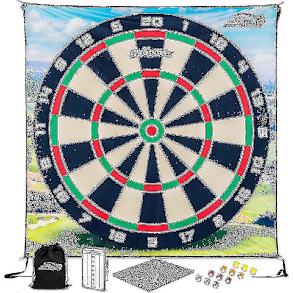 Chip N' Stick Golfspil med Chip N' Stick Golfbolde - Kæmpestore Målskiver med Chipping Måtte - Vælg Klassisk Eller Dart 180*180cm[D]