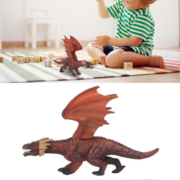 Simulerad Elddrake Modell Verklighetstrogen Utseende Flygande Dinosaurie Figurin För Samling Dekoration[D]