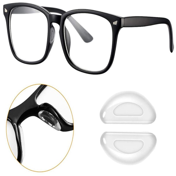 Självhäftande anti-halk näskuddar Mjuk silikon klara näskuddar för glasögonglasögonglasögon [kk] 1Pairs