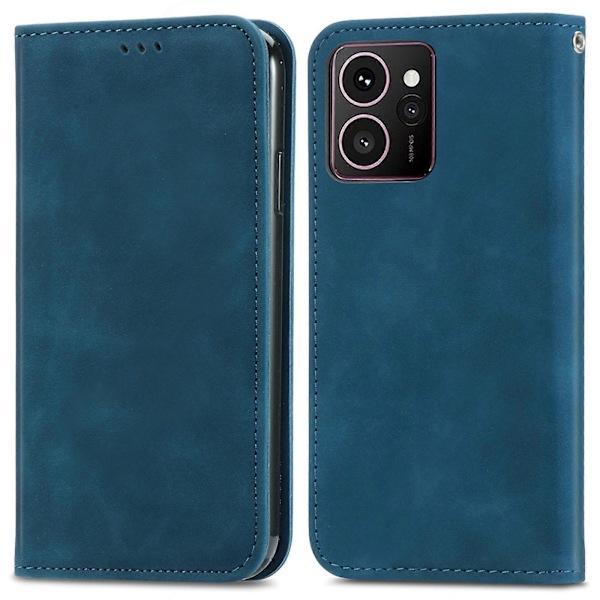 For HMD Skyline Case Skin Touch Feeling Læder Kort Holder Telefon Cover Magnetisk Absorption Dark Blue