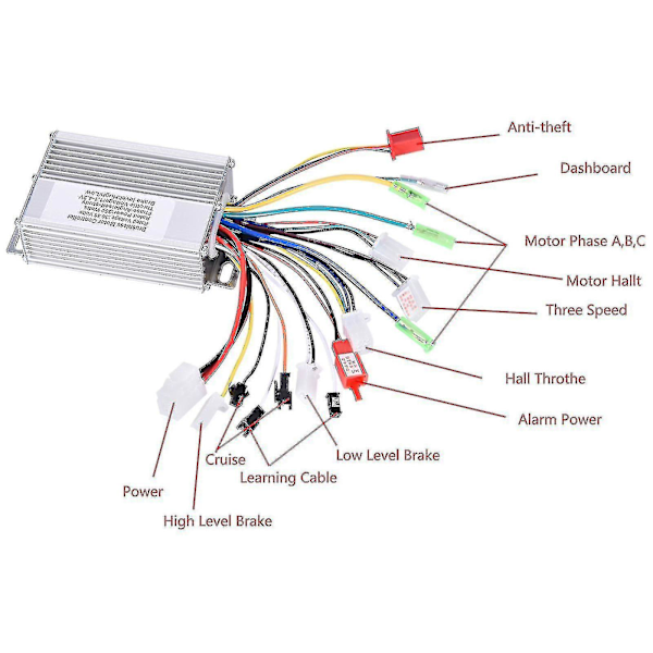 36v/48v 350w Elektrisk E-cykel Scooter Børsteløs DC Motor Hastighedsregulator