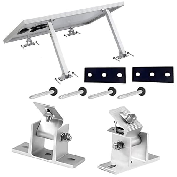 Solcellepanelbrakett, Solcellepanelholder Endeklemmesett, Stativ Solcellemodul Individuelt Justerbar Flat Takmonteringsvinkel[D]