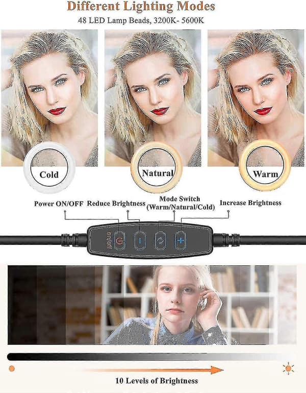 Videokonferencebelysning 6-tommer Selfie Ring Light NIUNIU[D]
