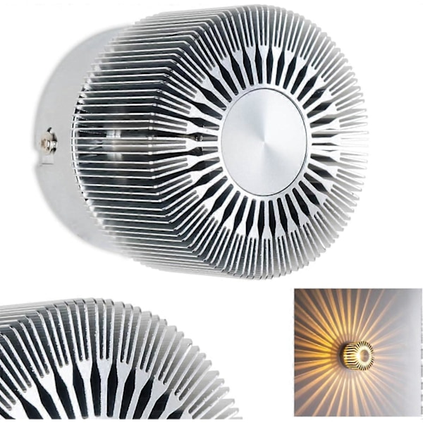 Vägglampa Cantoni, vägglampa i matt nickel, väggspot 1-flammig, 1 x G9 max 28 watt, vägglampa med ljuseffekt, LED-kompatibel