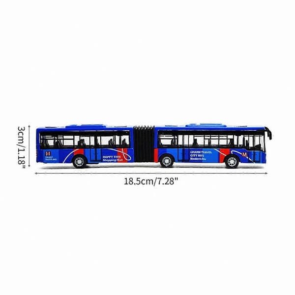 Bybus Træk Tilbage Legetøj til Børn - Realistisk Model & Bordspil - Ideelt Gavevalg[D] Blue