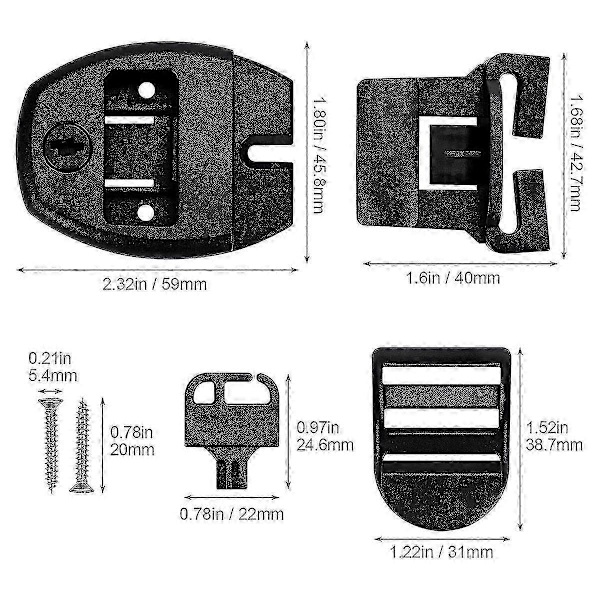 Reparationssats för spabadlock - 8 set - Låsspårsersättningslås Clip Lock[D] black