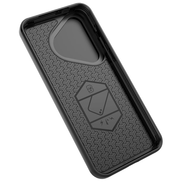 Skal med Stöd och Skjutbart Linsskydd PC+TPU för Huawei Pura 70 Pro / Pura 70 Pro+[D] Black