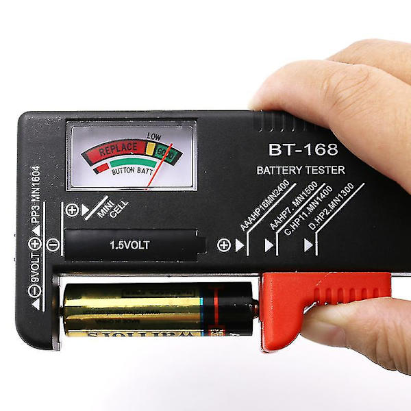 Bt-168 Aa/aaa/c/d/9v/1.5v Paristot Universaali Nappipariston Testaaja Värikoodattu Mittari Näyttää Jännitteen Testaaja Tarkastaja Bt168 Virta