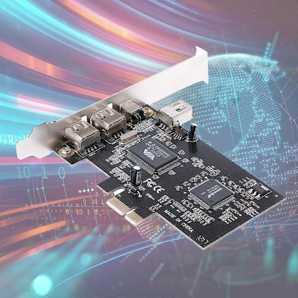 VT6308P Pcie Videoopptak Firewire-kort 3x 1394A /+4Pin Høy Overføringssett 3 1394A