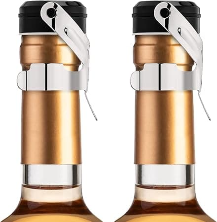 Champagnestopper i rustfrit stål - sæt med 2 dele