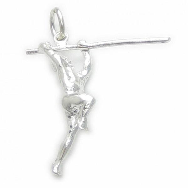 Seiväshyppääjä Sterling Hopea Charm .925 X 1 Yleisurheilu Seiväshyppy Charms - 5067