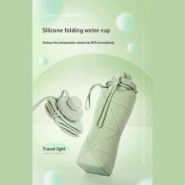 Vikbara silikonmuggar Stor kapacitet Utomhusresor Bärbara sportvattenkokare (D) 600ml - Blue