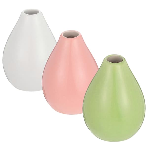 Vassett Modern Keramisk Vas Jämna Linjer Vardagsrum Dekorativ Artikel 3st[D] Green 6X6X8CM