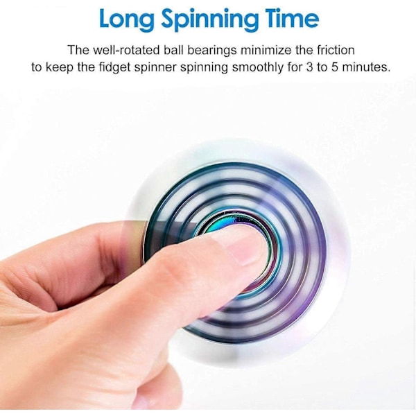 Kule Fidget Hand Spinners Dragewinger Finger Spinner Metall Fokus Rustfritt Stål Fingertupp Gyro Stressavlastning Spiral Twister (Regnbue)