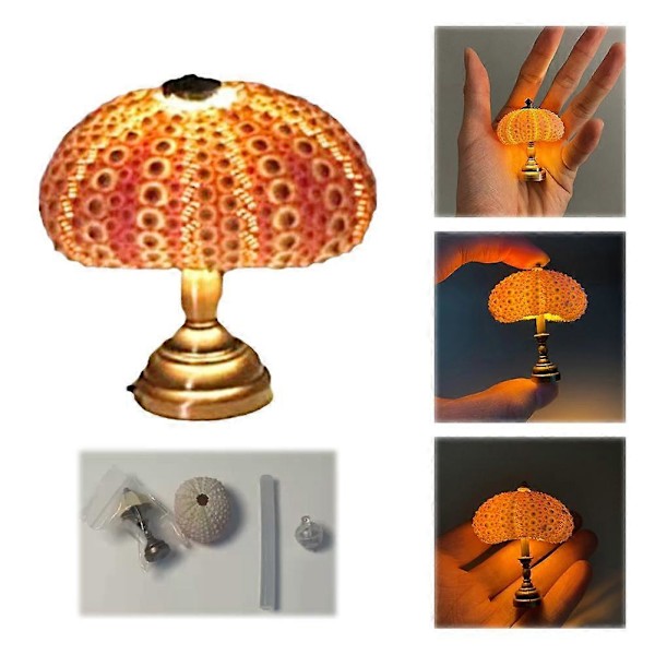 DIY Søpindsvin Natlampe Sjov Strandtema Natlampe Skrivebordsornament Pink