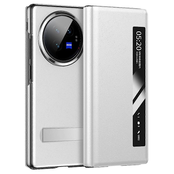 Magnetiskt mobilskal med fönster för vivo X Fold3, PU-läder + PC-skal med dold kickstand White
