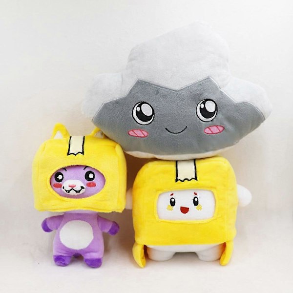Lankybox BOXY + FOXY + ROCKY Plysch Mjukt Gosedjur Barn[D] 3pcs