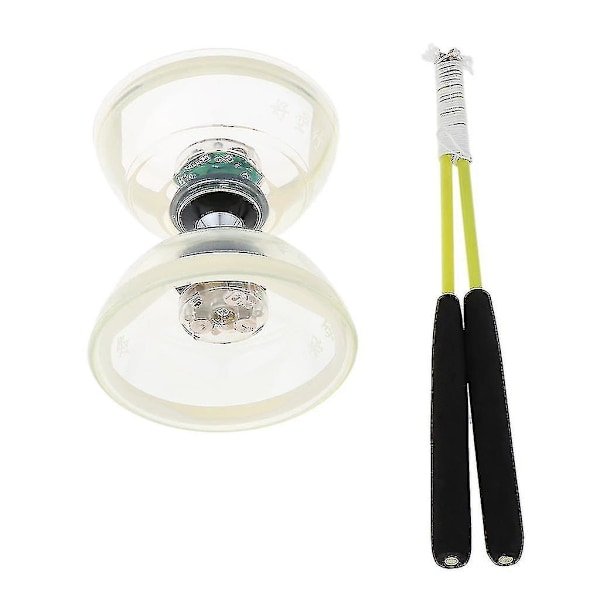 Professionell Diabolo Set Leksak Hög Hastighet Mjuk Jonglering Med Rep Hobby Barn Klassisk Hand Lek Gåva[D] White