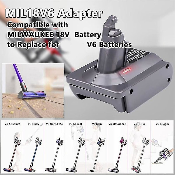 V6 Akun Sovitin Mil18v6, Muunna Milwauke 18v Li- Akusta V6 Sv03 Sv04 Sv09 Dc62 Dc59