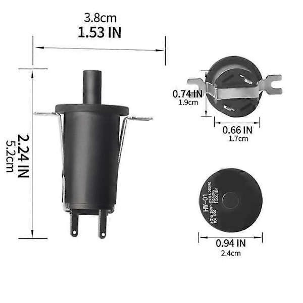 Erstatt Masterbuilt Hopper Lokk/Dør Bryter M/Skruer 9904190041 Passer for 560 / 800 /1050 XL Digital Charcoal Grill Røyker Black