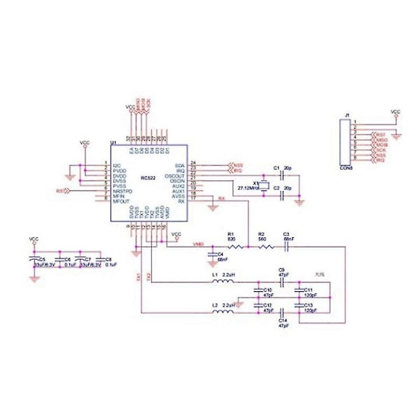 Mini Rc522 Rfid Radiofrekvens Ic-kort Induksjon Lesing Og Skriving Kort Sveiping Modul Rc522 13.56mhz