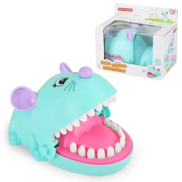 Krokodille Tenner Leker Alligator Bite Finger Tannlege Spill Vitser Lykkespill Spøker Leker for Barn Morsomme Feriefester Familiespill (D) color blue mouse