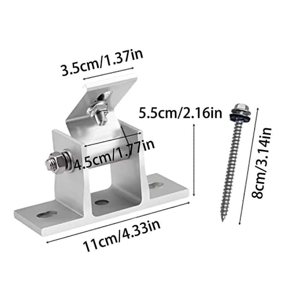 Solcellepanelbrakett, Solcellepanelholder Endeklemmesett, Stativ Solcellemodul Individuelt Justerbar Flat Takmonteringsvinkel[D]