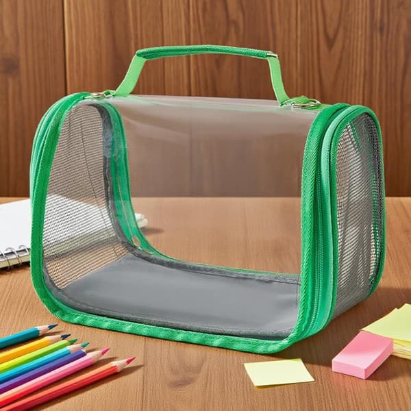 Fjärilshabitat, nätbur, insektsbur, vikbar design, transparent vägg för observation, dragkedja (D)