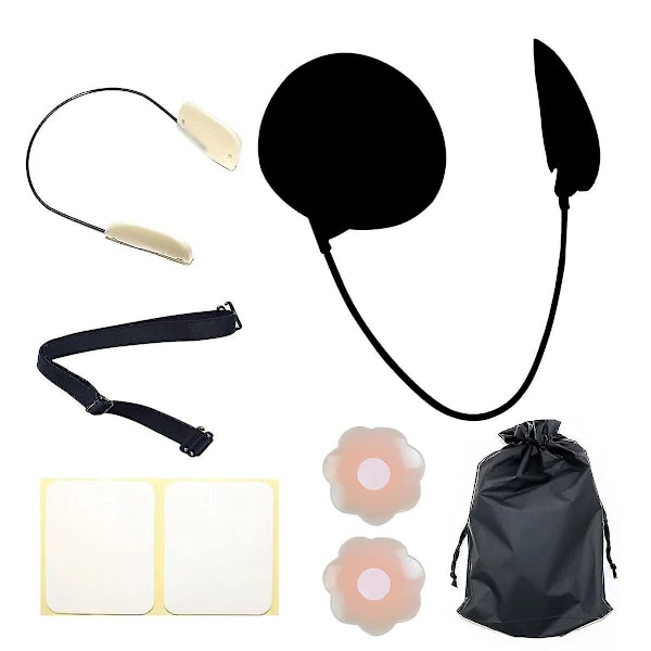 Push Up Frontlös BH Kit Djup Urringning BH Kit BH Dold BH Hud[D] Black
