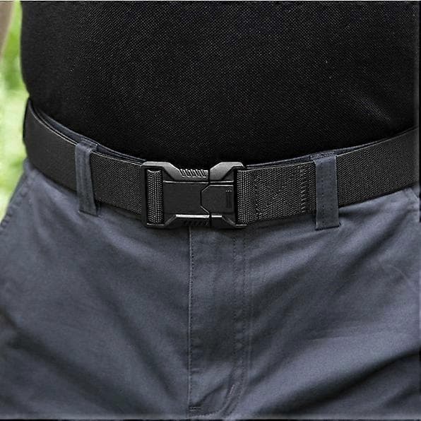 Taktisk Bælte til Mænd Elastisk Webbing - Militær Nylon Stretch Åndbart Taljebånd til Udendørs Træningsbukser[D] 120cm