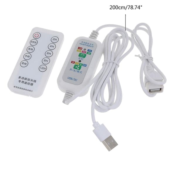 200 cm USB Förlängningssladd med 4 Hastighets Fjärrkontroll 2-12 Timmar Timer[D]