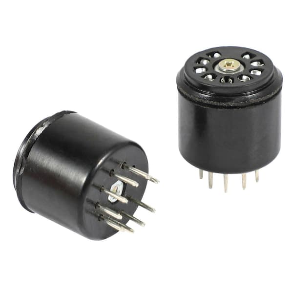 4x 9-Pin Bakelit Vakuumrörsockel Sparbas För 12AX7 12AU7 ECC82 ECC83 förstärkare, 4 st [D] Black