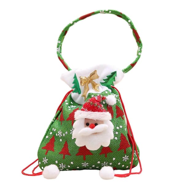 Julklappspåsar för dockor med stickat dvärgrep[D] Green Santa
