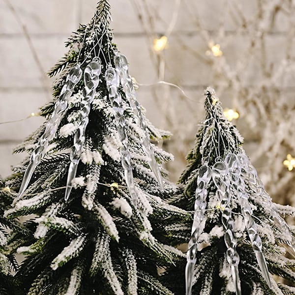 12 stk Juletrær Icicle Hengende Ornament Xmas Hjem Fest Dekor Rekvisitter