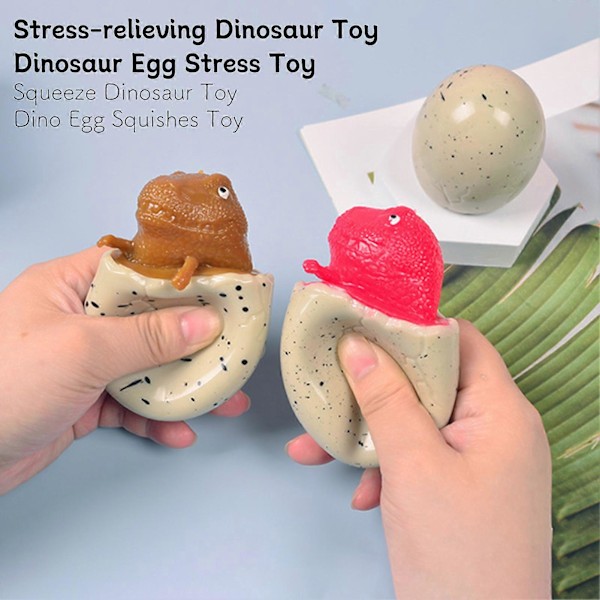 Dinosaurägg Squeeze Toy Långsam Återhämtning Stress & Ångestlindring Barn Tonåringar Vuxna Stretch Dino Ägg Squishes Sensorisk Fidget Leksak