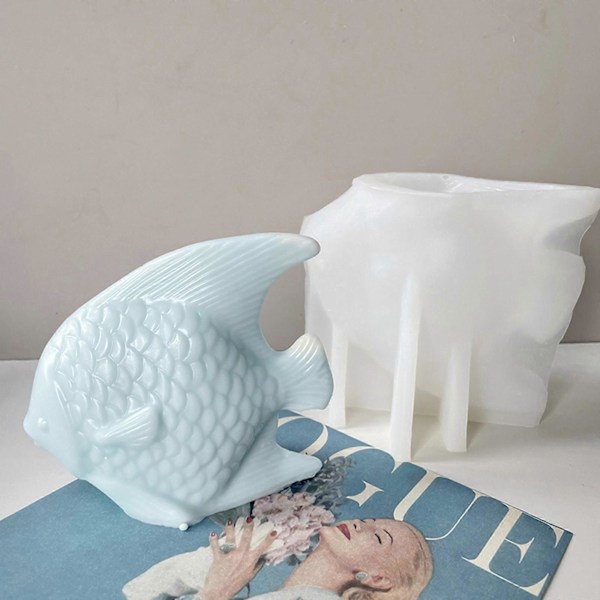 3D Liten Fisk Ljusform Silikon DIY Aromaterapi Form för Handgjord Gips[D]