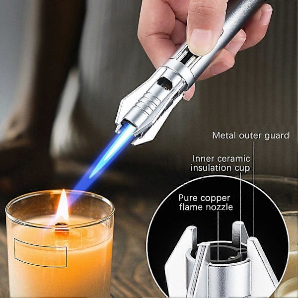 2025 Ny Lightsaber Jet Flame Torch Tändare Vindtät Butan Tändare för Ljus, Bakning, Grillning & Utomhuscamping[D] Black and White