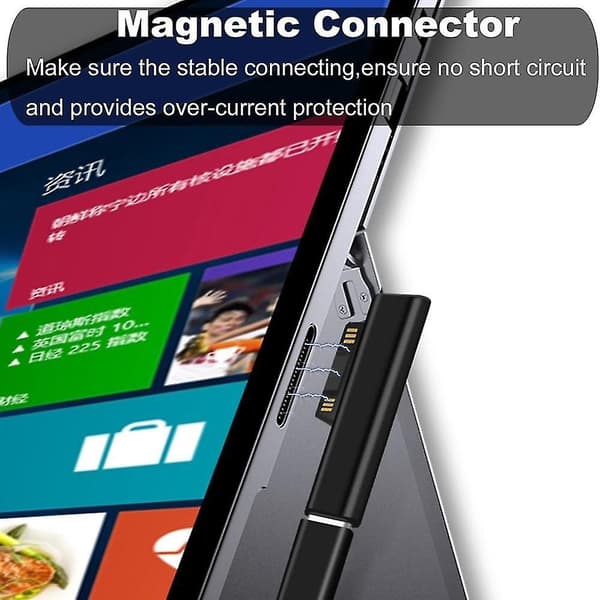Magnetisk adapter för Surface Connect till USB-C, Typ C fungerar med 15V/3A 45W för Surface Pro 6/5/4/3[D]