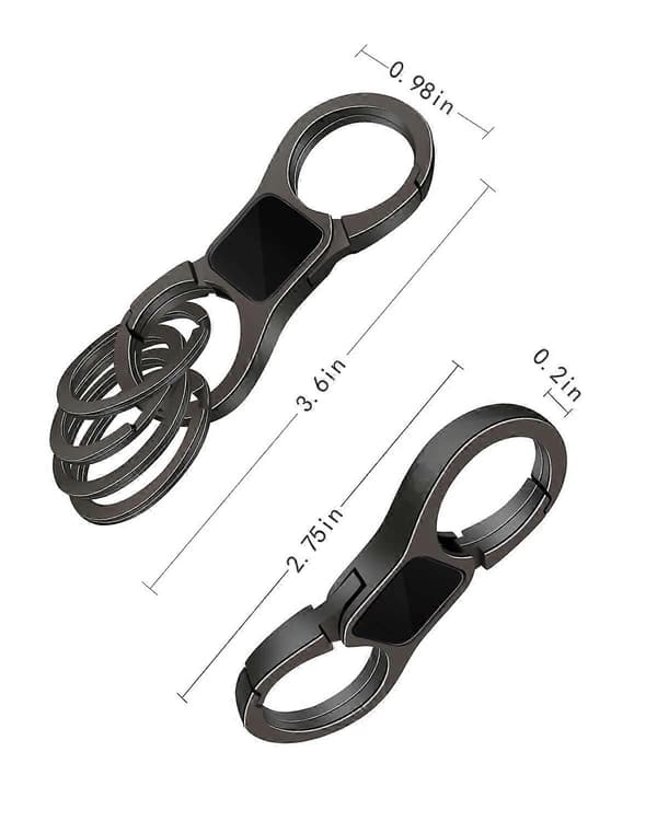 Kraftig Quick-Release Fjeder Nøglering 4 Nøgleringe Organizer til Mænd & Kvinder[D]