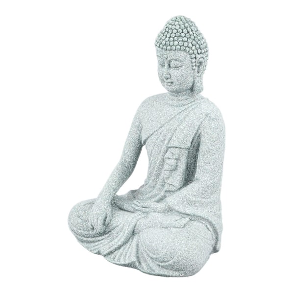 Liten Buddha-dekorasjon Utsøkt håndverk Grønn sandstein Buddha-pynt for fiskekar Zen sittende Buddha